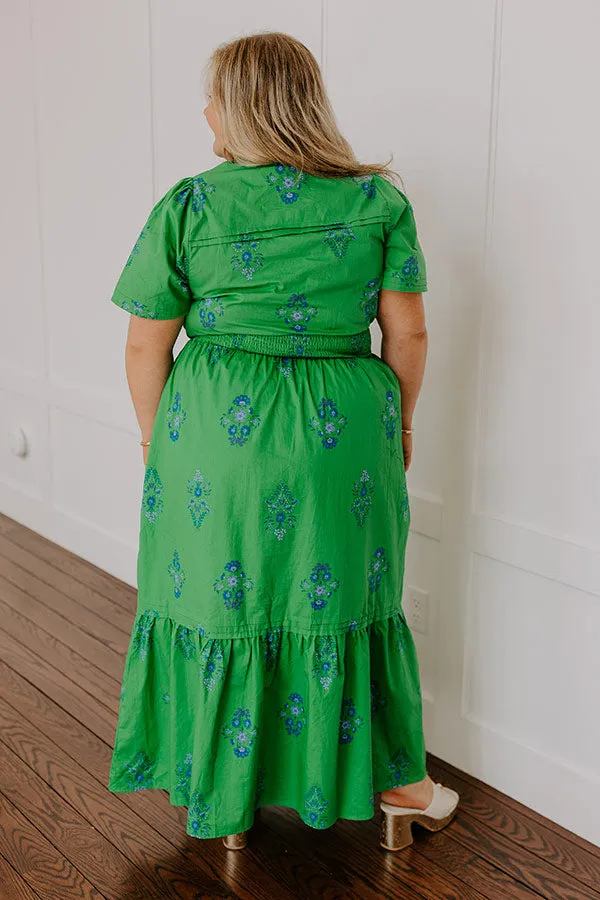 Brunch Babe Floral Maxi Dress in Kelly Green Curves sold by Impressions product image thumbnail 5
