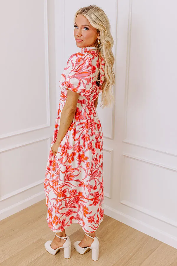 Vineyard Dreams Floral Midi Dress in Pink sold by Impressions product image thumbnail 3