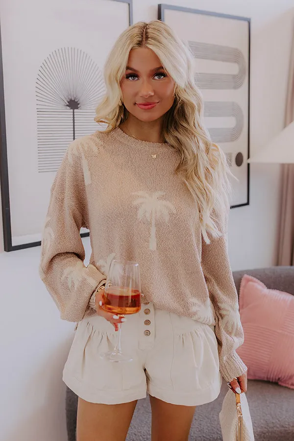 Palms Away Knit Sweater in Mocha sold by Impressions