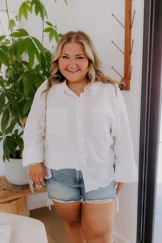 Seaside Breeze Linen-Blend Button Up Curves sold by Impressions