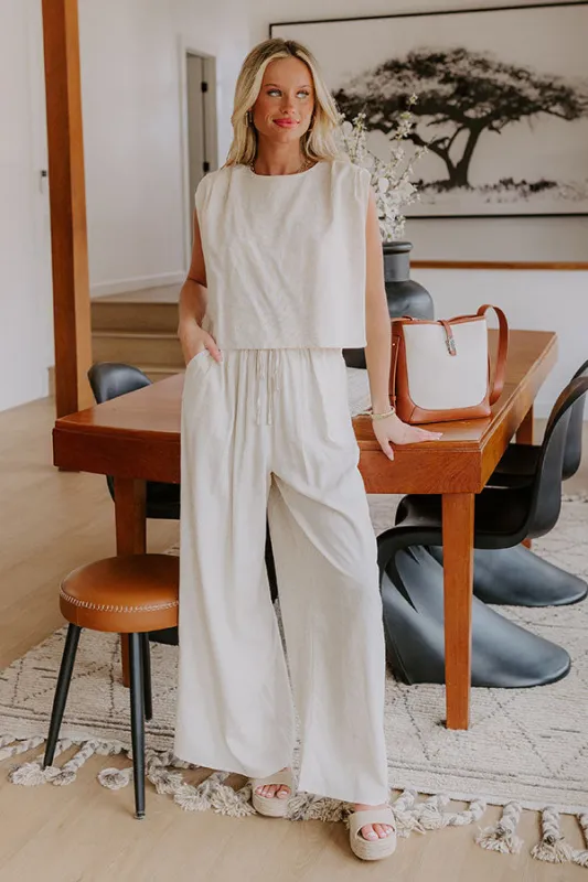 Boardwalk Stroll High Waist Linen-Blend Pants sold by Impressions