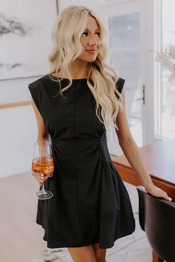 Cheers To Happiness Mini Dress in Black sold by Impressions