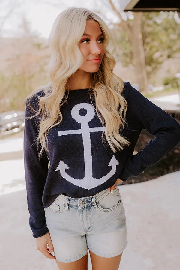 Sail Away Knit Sweater in Navy sold by Impressions product image thumbnail 2