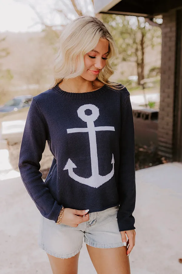 Sail Away Knit Sweater in Navy sold by Impressions product image thumbnail 3