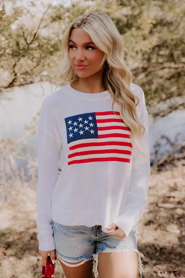 American Girl Embroidered Knit Sweater in White sold by Impressions product image thumbnail 2