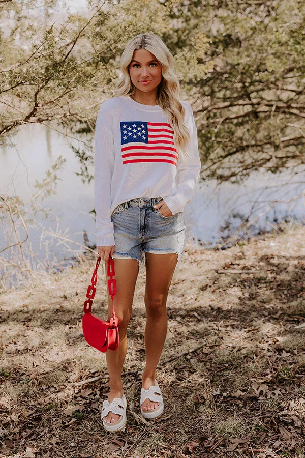 American Girl Embroidered Knit Sweater in White sold by Impressions product image thumbnail 3