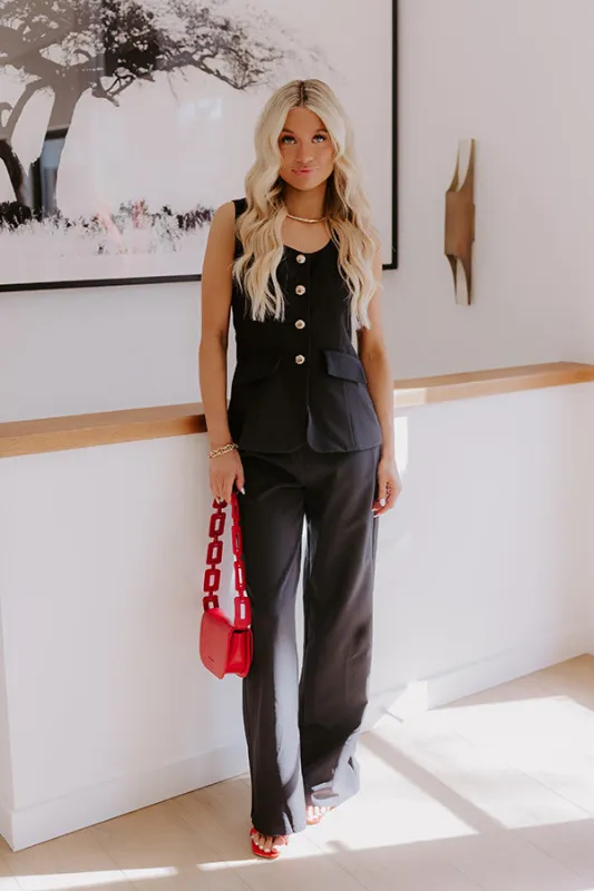 Boss Babe Wide Leg Jumpsuit in Black sold by Impressions