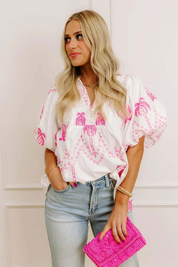 Palms Away Embroidered Top sold by Impressions