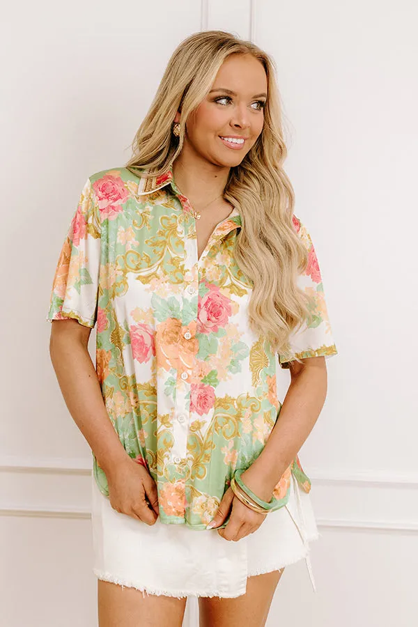 Garden Glam Satin Button Up sold by Impressions product image thumbnail 3