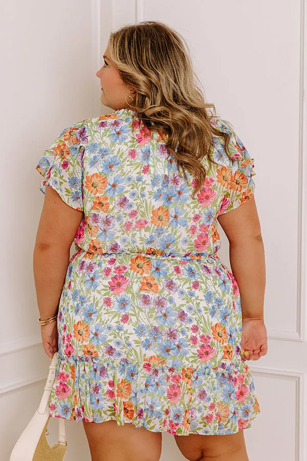 Pure Heart Floral Mini Dress in Blue Curves sold by Impressions product image thumbnail 5