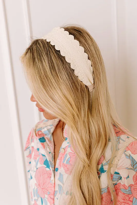 Social Club Woven Headband in Cream sold by Impressions