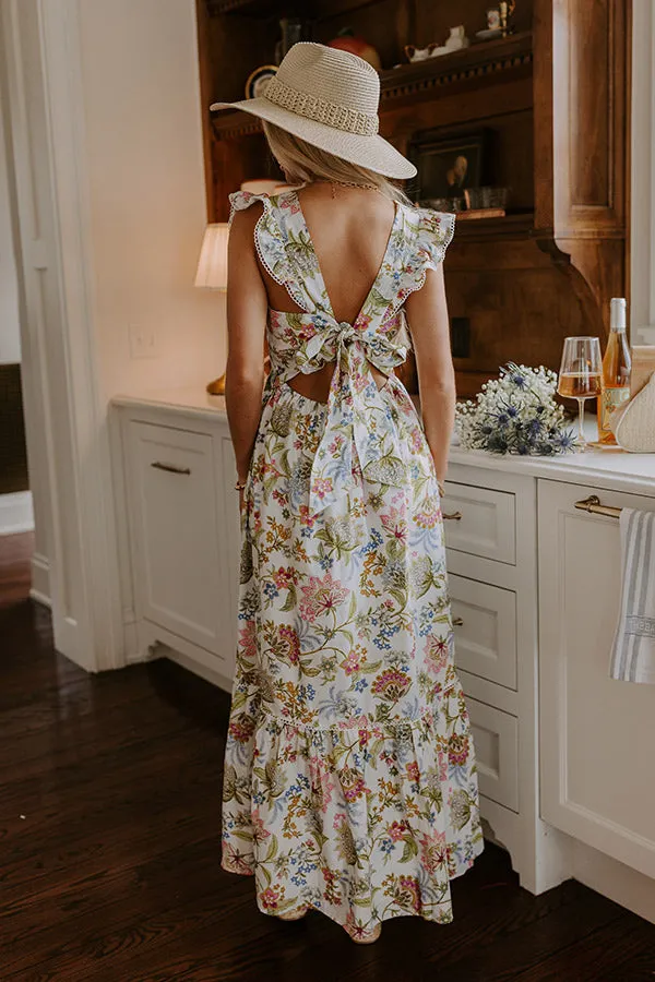 Romance In France Floral Maxi Dress in Green sold by Impressions product image thumbnail 4