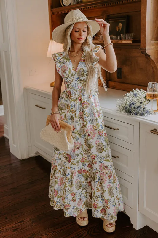 Romance In France Floral Maxi Dress in Green sold by Impressions