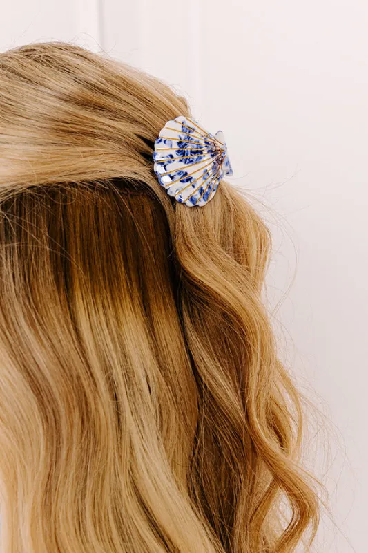 Collecting Seashells Hair Claw Clip in Blue sold by Impressions
