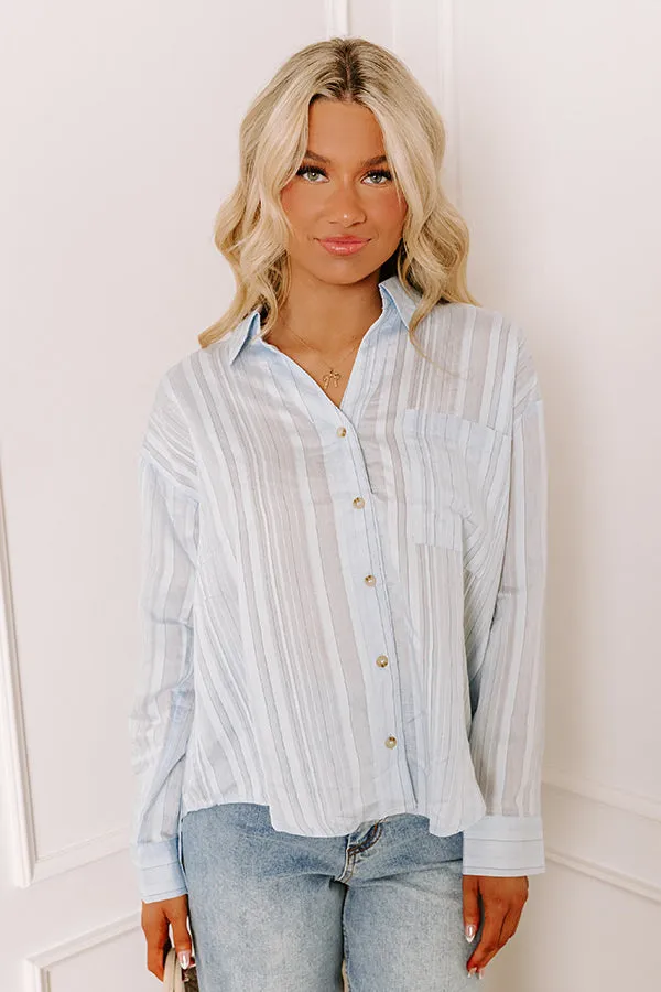 Social Club Chic Stripe Button Up in Sky Blue sold by Impressions product image thumbnail 2