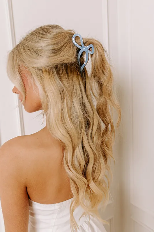 Coquette Charm Claw Hair Clip in Sky Blue sold by Impressions