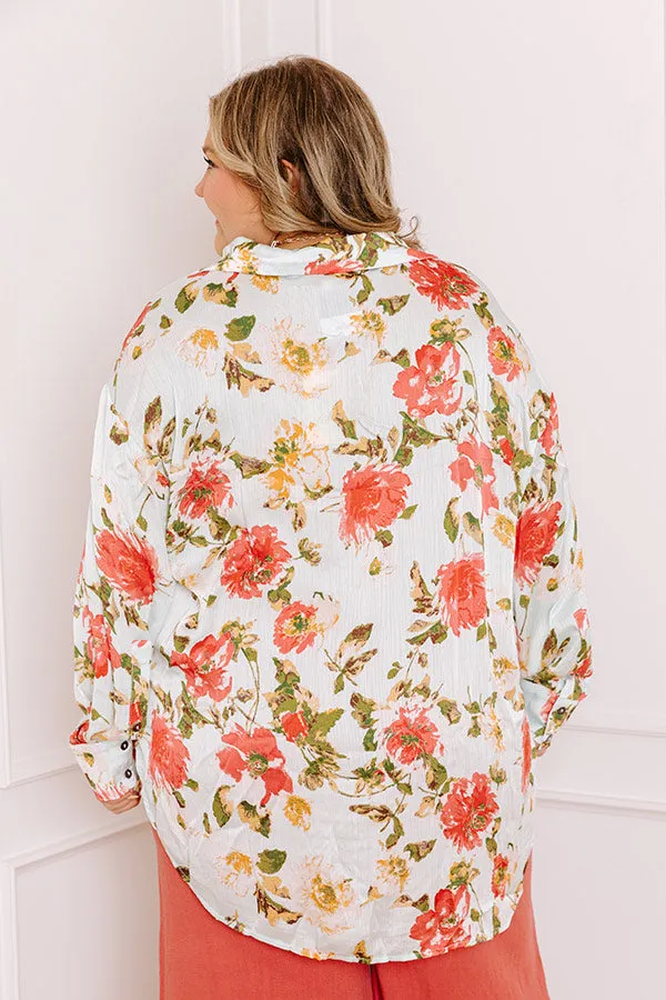 Serene Gardens Floral Button Up in Limpet Shell Curves sold by Impressions product image thumbnail 3