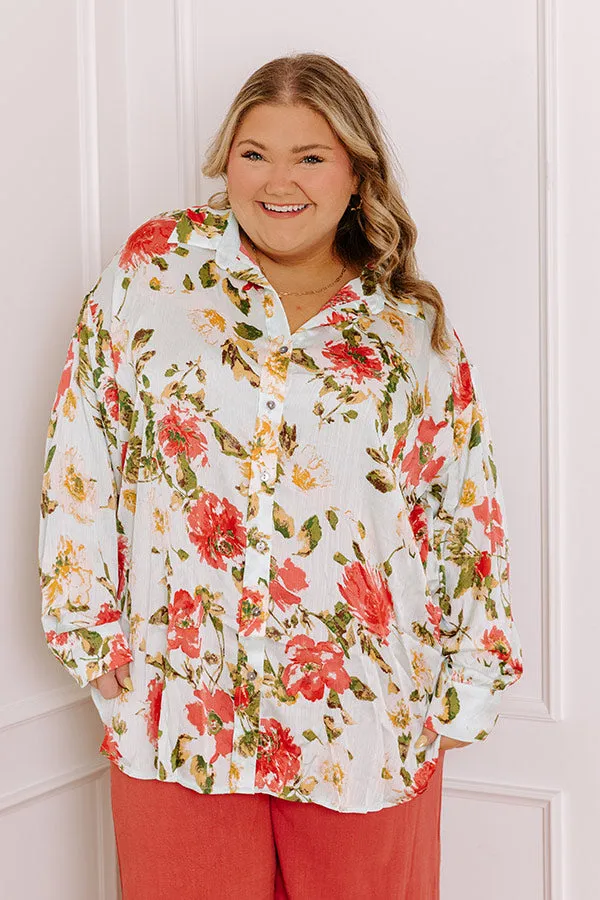Serene Gardens Floral Button Up in Limpet Shell Curves sold by Impressions product image thumbnail 5