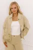 The Clara Eyelet Denim Jacket in Light Martini Olive sold by Impressions