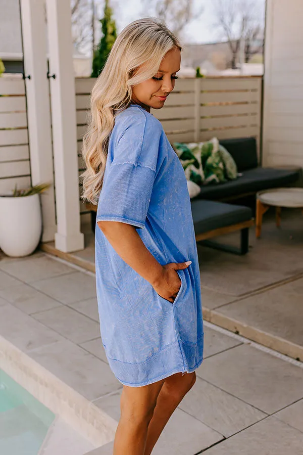 Block Party Ready Vintage Wash T-Shirt Mini Dress in Blue sold by Impressions product image thumbnail 3