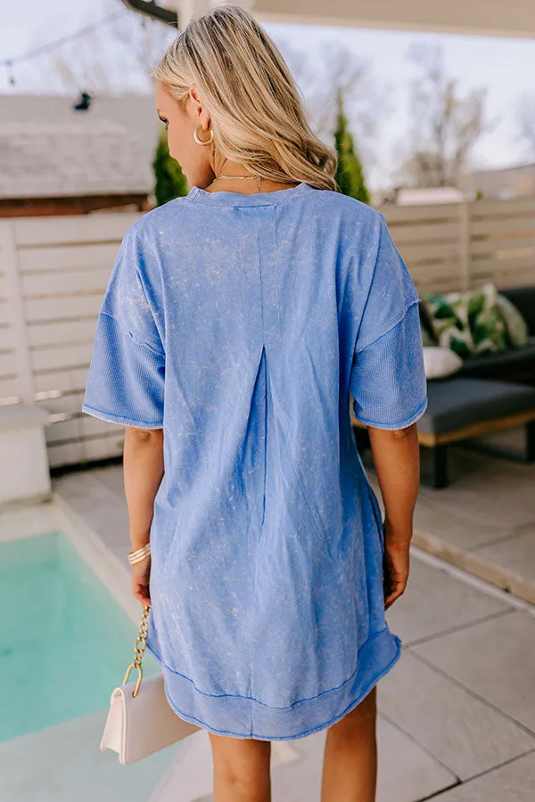 Block Party Ready Vintage Wash T-Shirt Mini Dress in Blue sold by Impressions product image thumbnail 4