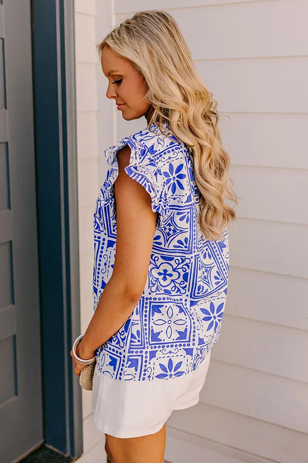 Inspiring Sights Floral Top In Royal Blue sold by Impressions product image thumbnail 3