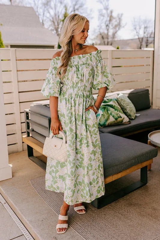 Honeysuckle Fields Floral Midi Dress sold by Impressions
