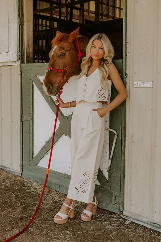 Soho Lifestyle High Waist Eyelet Pants sold by Impressions