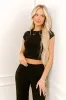 Always On The Go Ribbed Crop Tee in Black sold by Impressions
