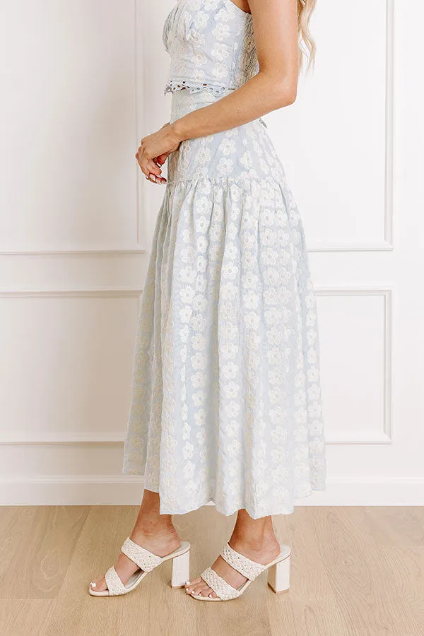 Picking Flowers High Waist Embroidered Midi Skirt sold by Impressions product image thumbnail 3
