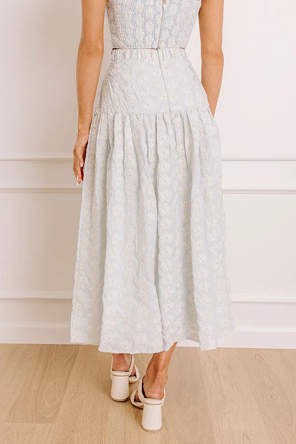 Picking Flowers High Waist Embroidered Midi Skirt sold by Impressions product image thumbnail 4