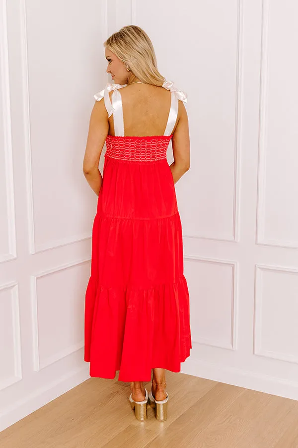Favorite Love Story Smocked Midi in Red sold by Impressions product image thumbnail 4