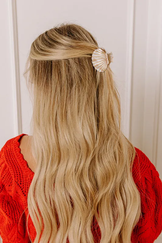 Collecting Seashells Hair Claw Clip in Iced Latte sold by Impressions