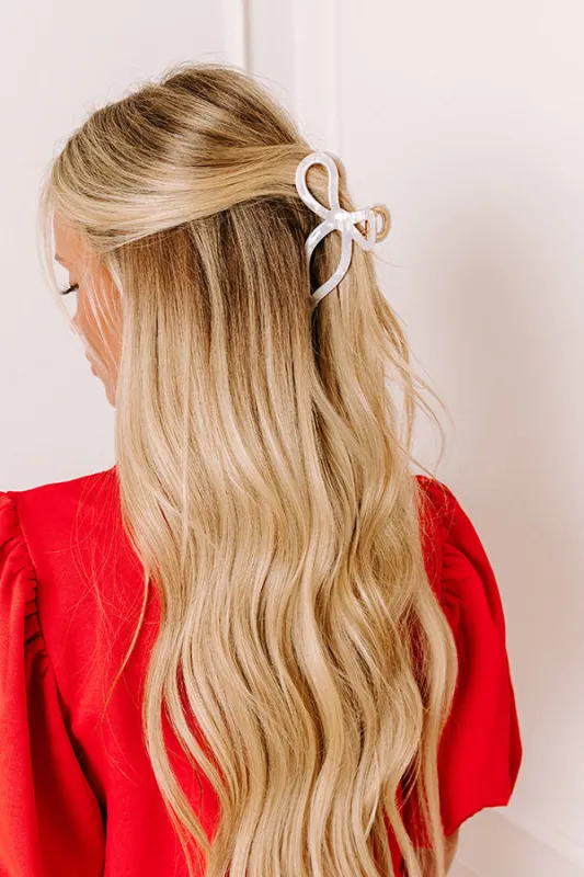 Coquette Charm Claw Hair Clip in White sold by Impressions