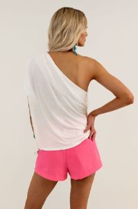 Out in NYC One Shoulder Top in Ivory sold by Impressions