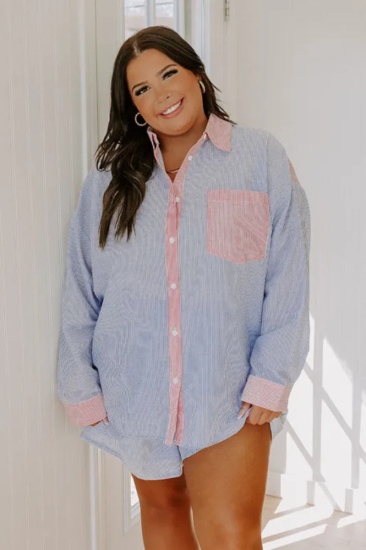Dockside Dreaming Oversized Stripe Button Up Curves sold by Impressions