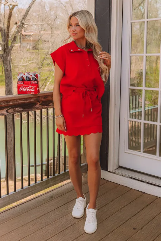 Alfresco Allure High Waist Skort in Red sold by Impressions