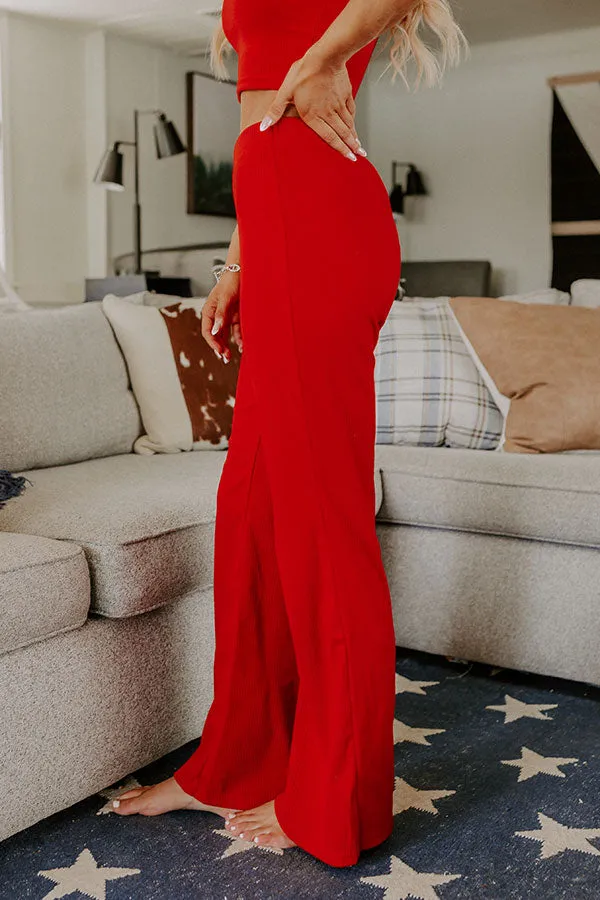 Always On The Go High Waist Ribbed Pants in Red sold by Impressions product image thumbnail 4