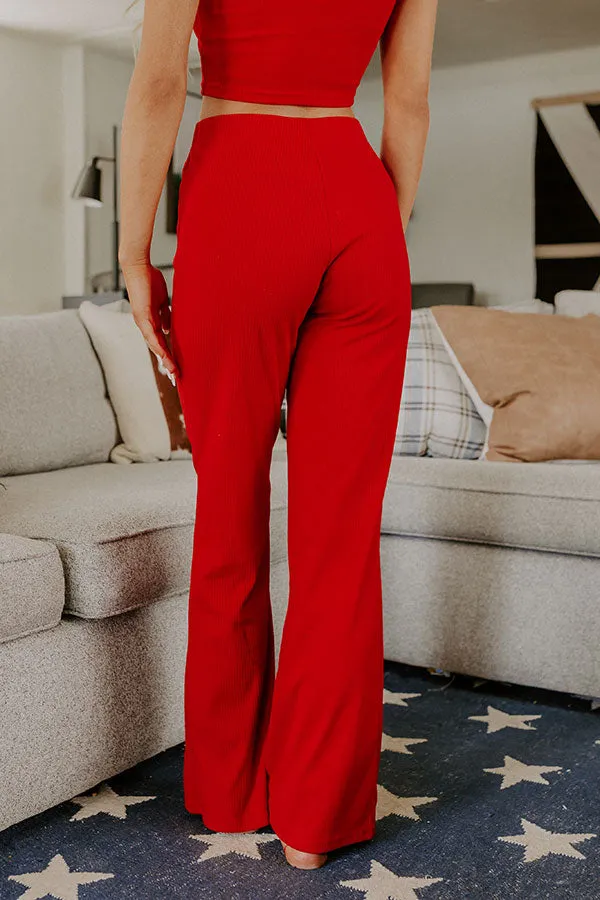 Always On The Go High Waist Ribbed Pants in Red sold by Impressions product image thumbnail 5