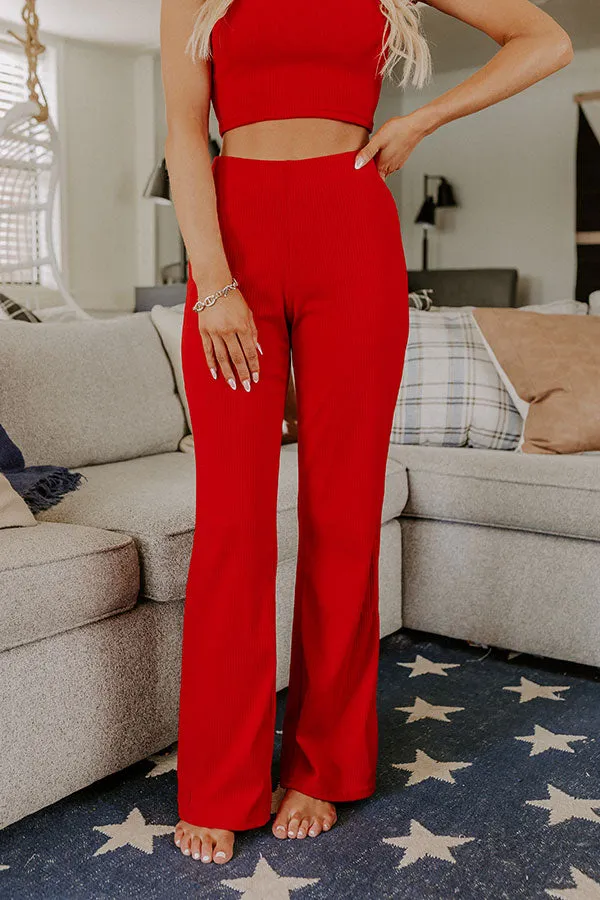 Always On The Go High Waist Ribbed Pants in Red sold by Impressions product image thumbnail 2