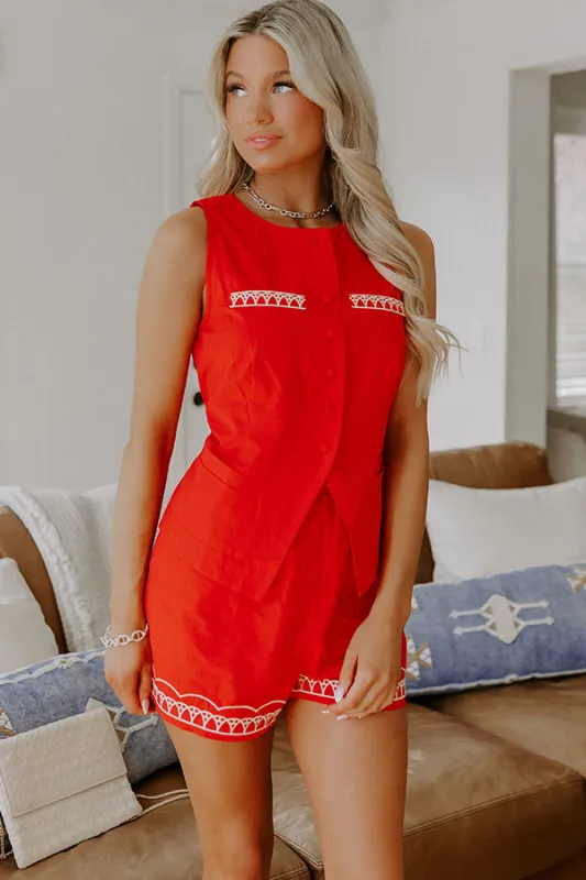 Strawberry Spritz Embroidered Vest Top sold by Impressions