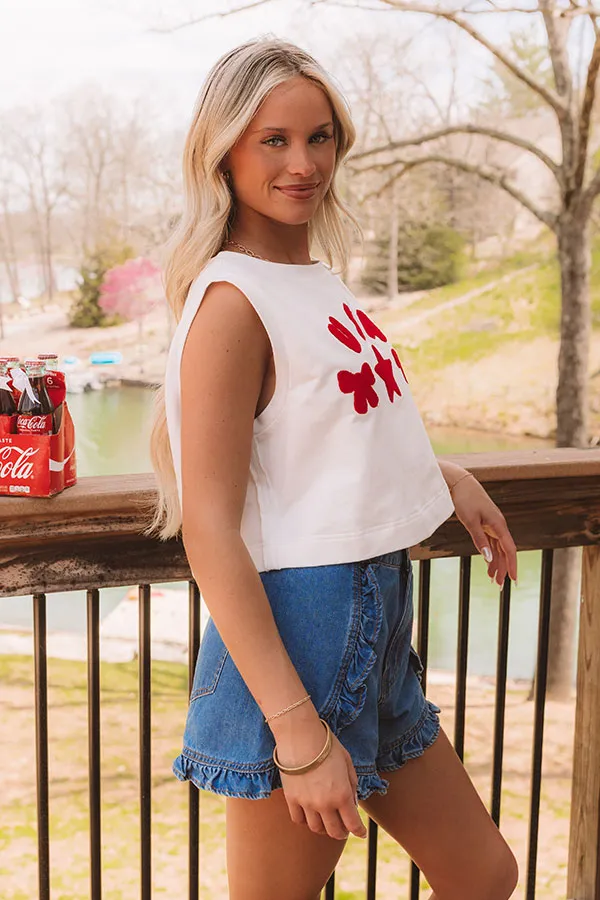 USA Charm Embroidered Crop Tee sold by Impressions product image thumbnail 4