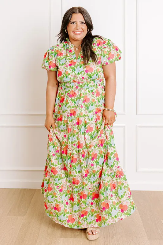 Dahlia Daydream Floral Maxi Dress Curves sold by Impressions