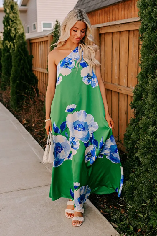 Tropical Escape Satin Maxi Dress sold by Impressions