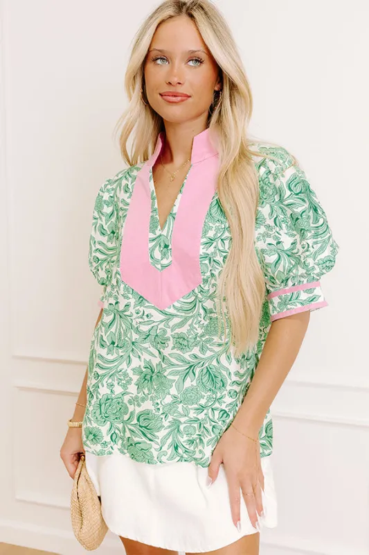 Sonoma Charm Floral Top in Green sold by Impressions