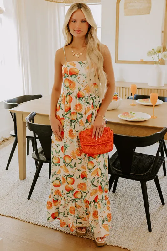 On Holiday Maxi Dress in Orange sold by Impressions