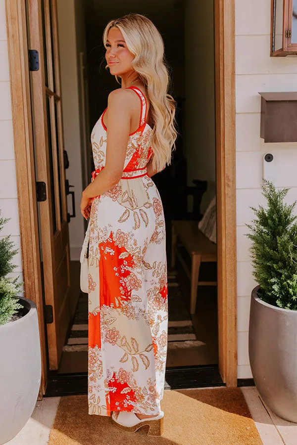 Cruise Ready Floral Wide Leg Jumpsuit in Tangerine sold by Impressions product image thumbnail 3