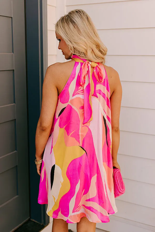 Cocktails After Chit Chat Mini Dress in Hot Pink sold by Impressions product image thumbnail 3