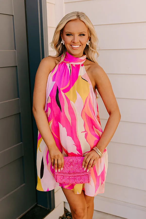 Cocktails After Chit Chat Mini Dress in Hot Pink sold by Impressions product image thumbnail 4