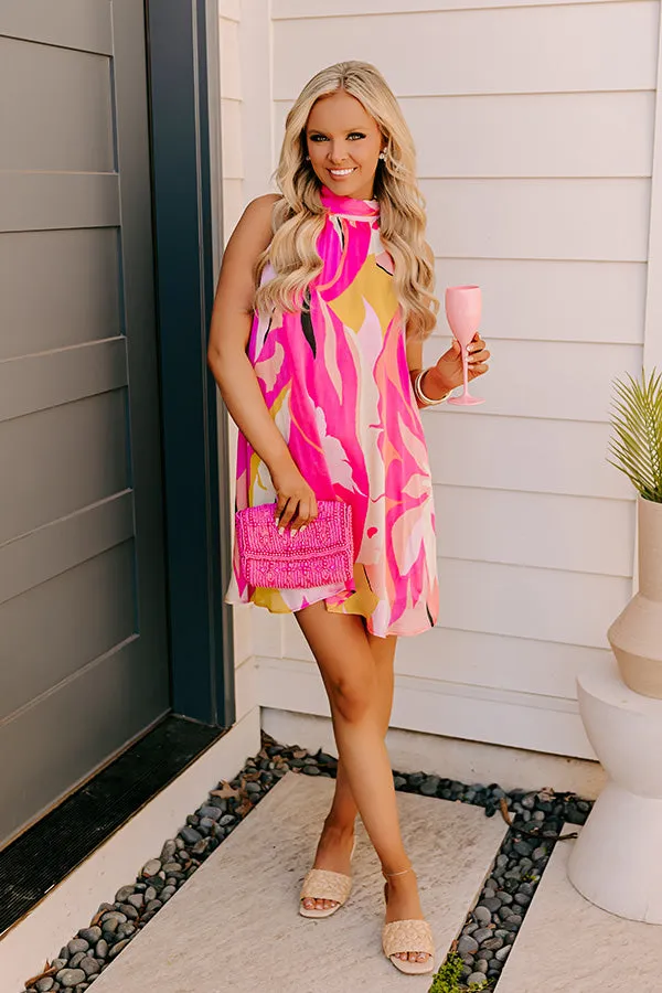 Cocktails After Chit Chat Mini Dress in Hot Pink sold by Impressions